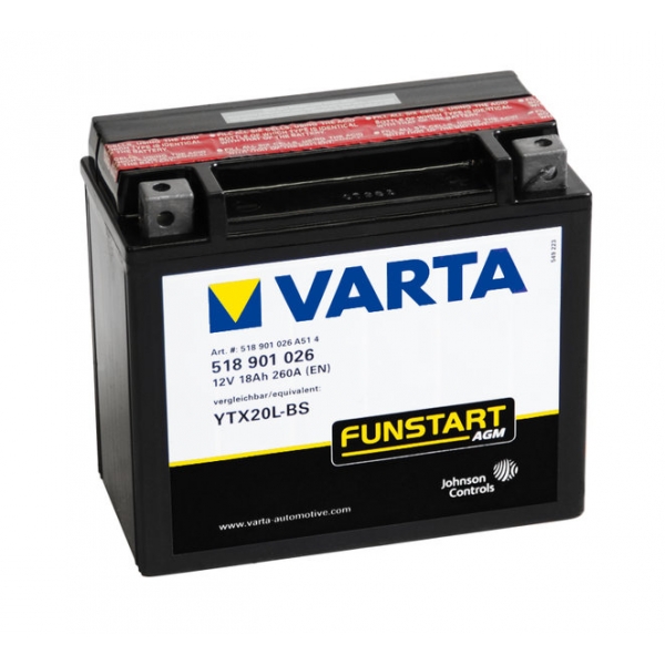 Batterie quad VARTA YTX20L-BS / 12v 18ah 