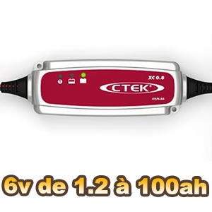 Chargeur batterie CTEK XC 0.8 pour batterie 6v