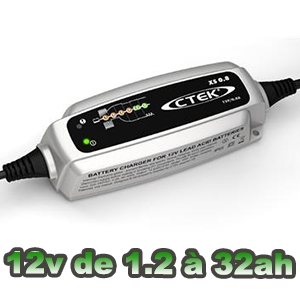 Chargeur batterie moto CTEK XS0.8A de 1.2 à 32 ah 