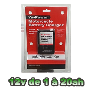 Chargeur YUASA YU-POWER spécial batterie moto 0.9A YPC09A12MC 